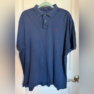 Men’s Polo Ralph Lauren Navy Blue Mesh Polo Shirt XL
